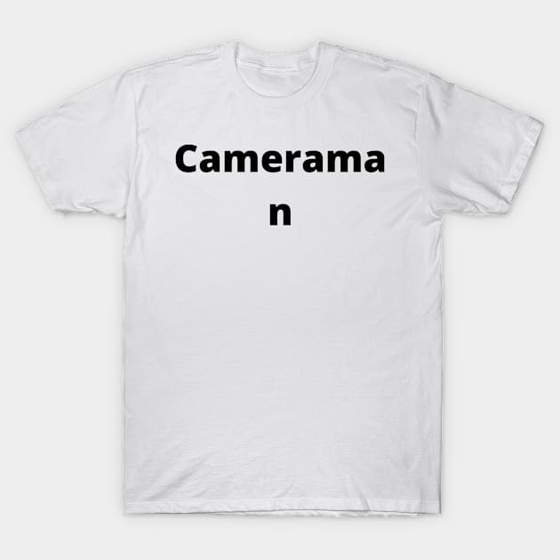 Cameraman Black Text Typography T-Shirt by Word Minimalism